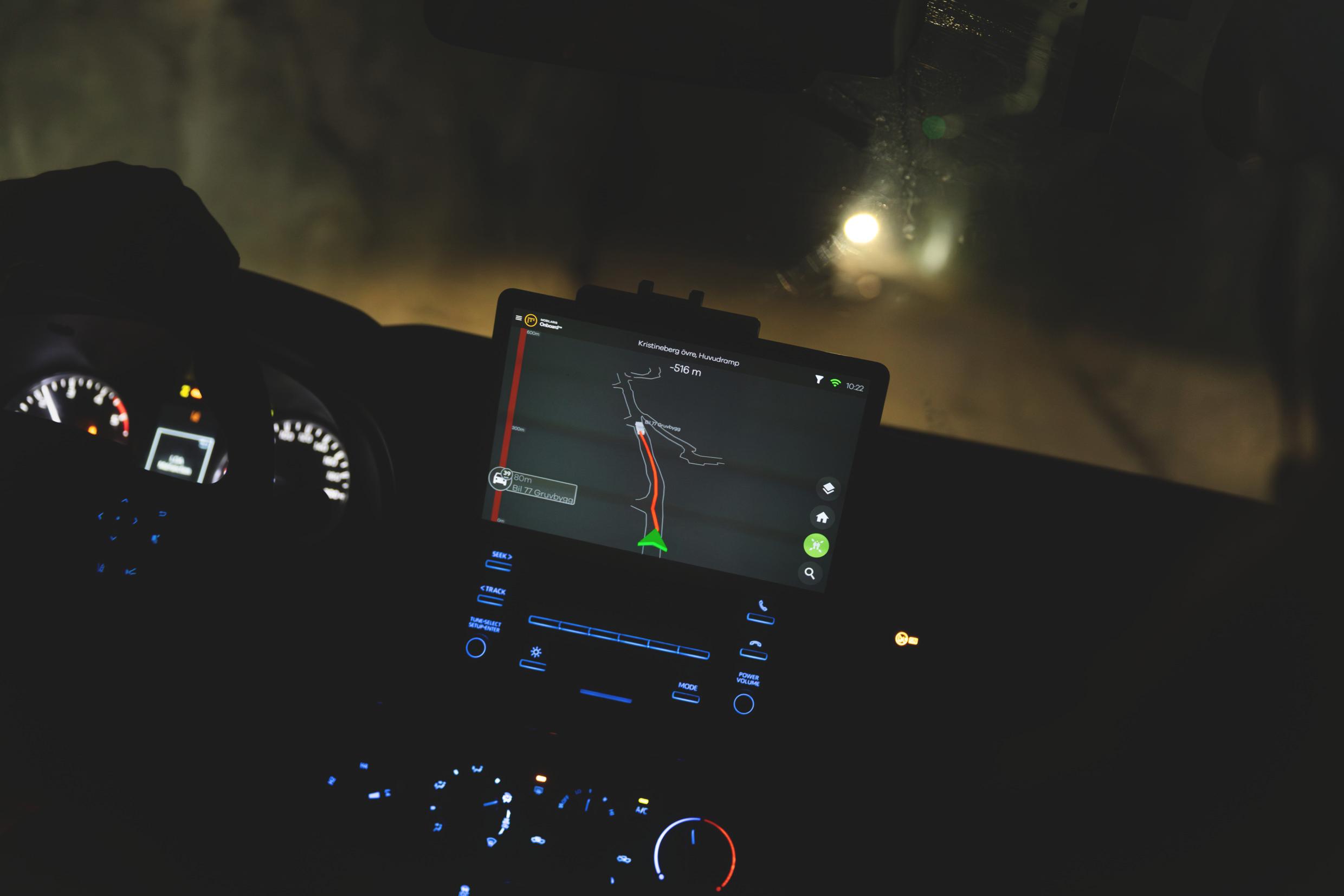 A mine seen from the cockpit of a mining vehicle.