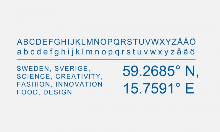 Blue text on light grey background showing examples of Arial typeface.