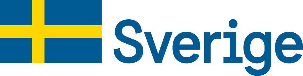 A flag and the word "Sverige" on a light grey background.