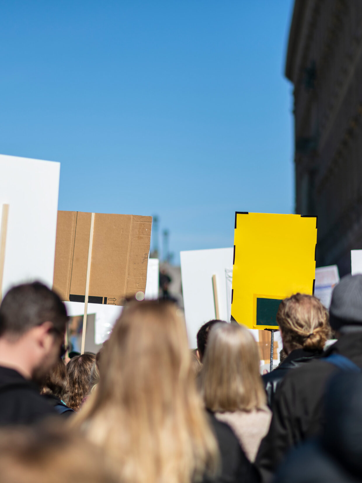 A crowd of people using their right to take part in demonstrations.