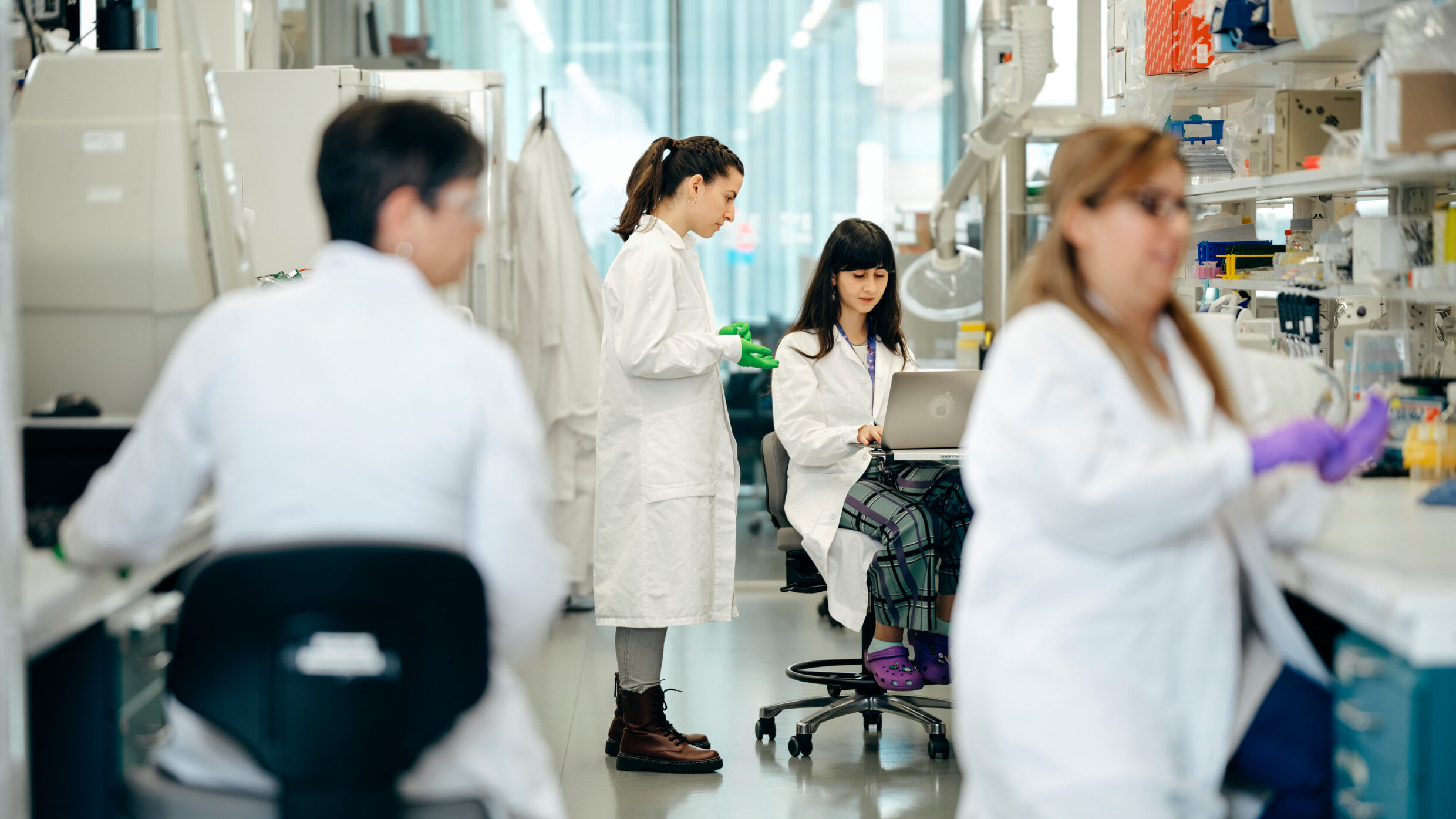 Researchers in a lab.
